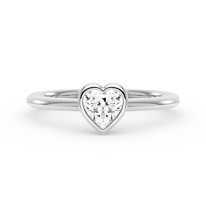 Heart-Shaped Moissanite Bezel Ring