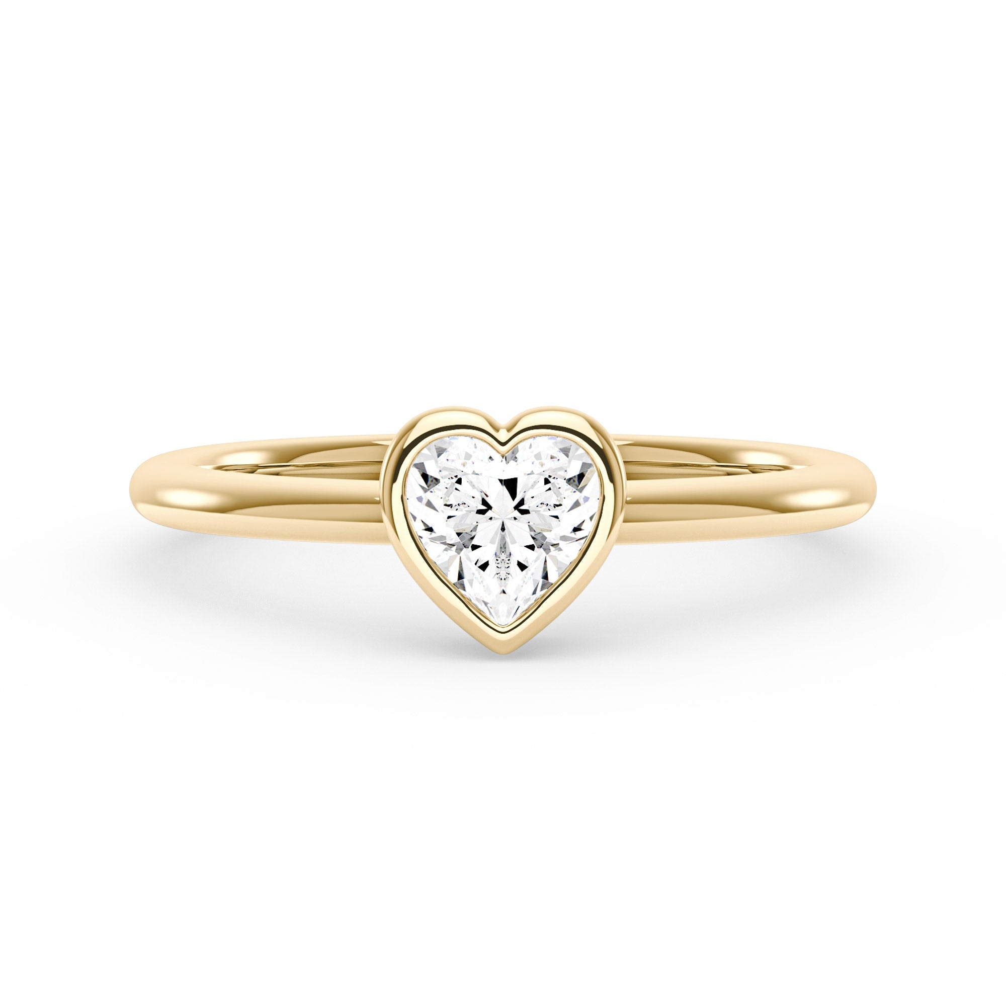 Heart-Shaped Moissanite Bezel Ring