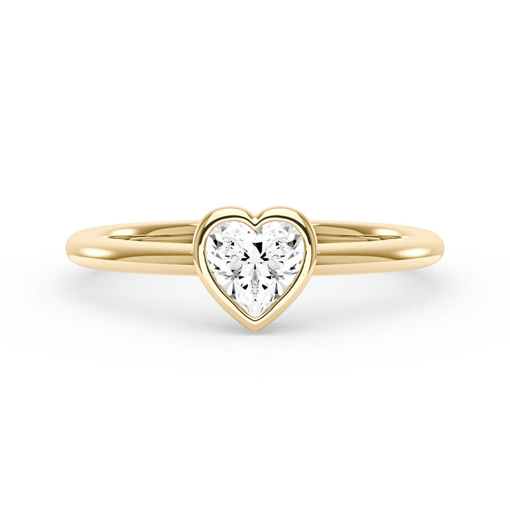 Heart-Shaped Moissanite Bezel Ring