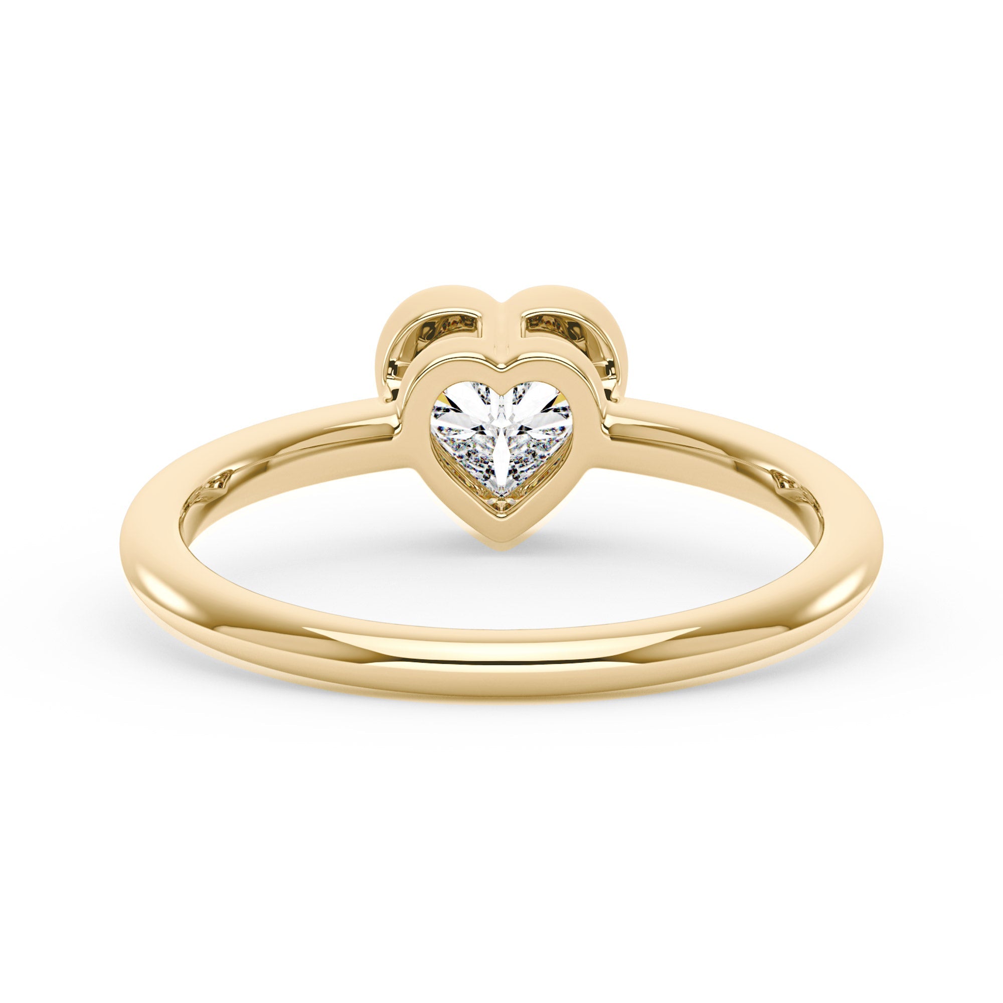 Heart-Shaped Moissanite Bezel Ring