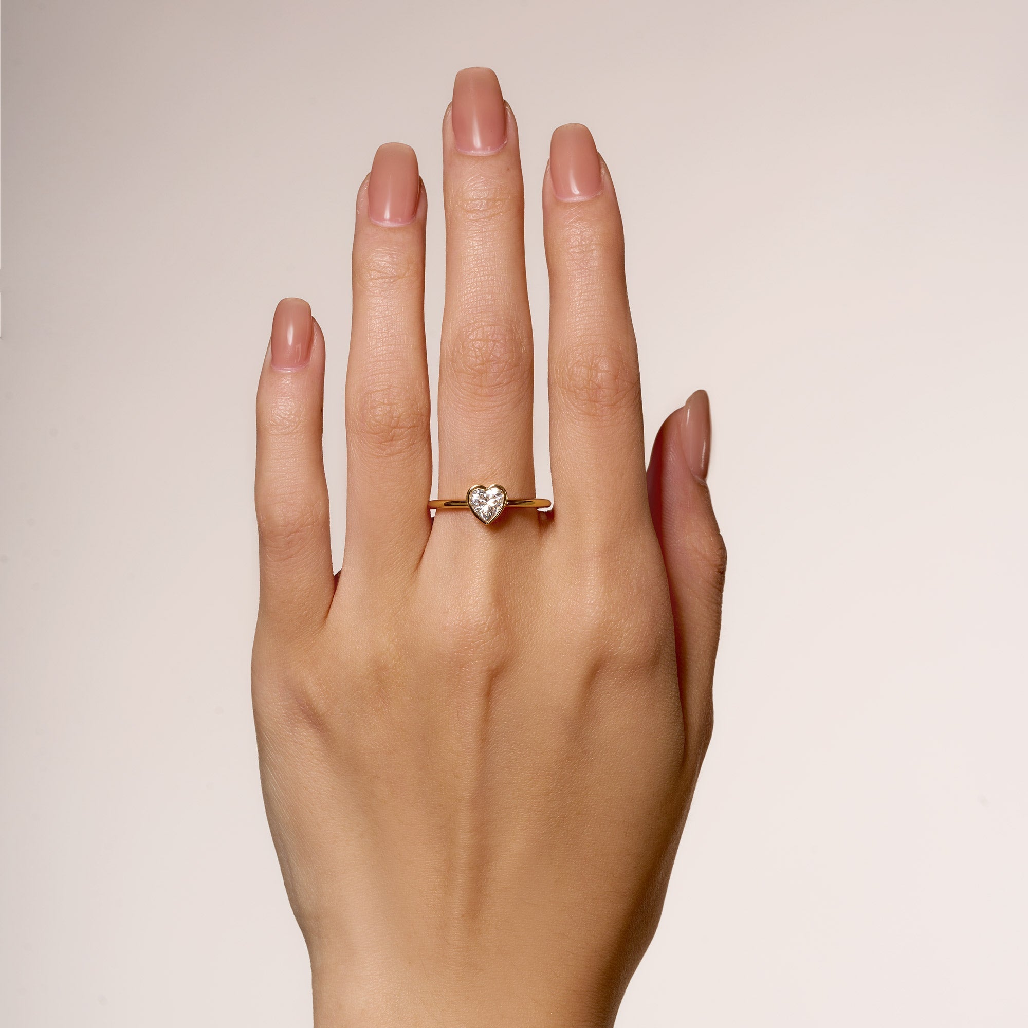 Heart-Shaped Moissanite Bezel Ring