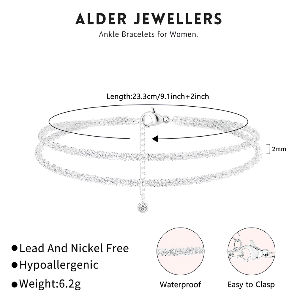 Dainty Layered Waterproof Anklet