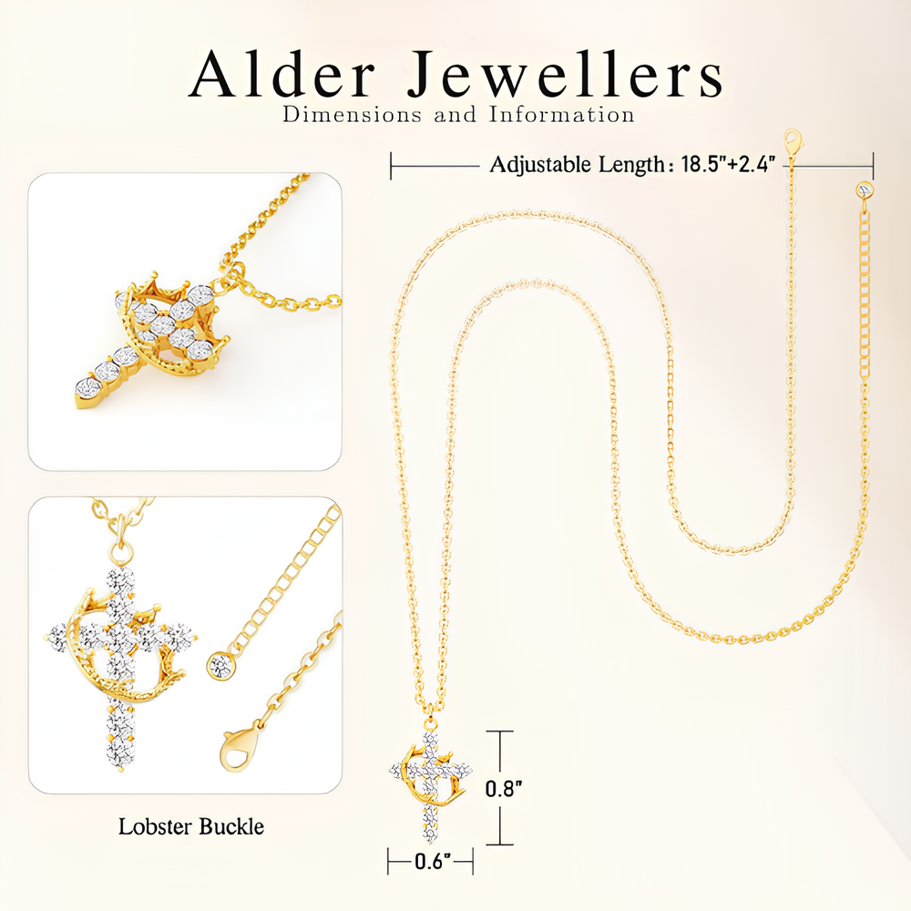 Crown with Cross Pendant Necklace