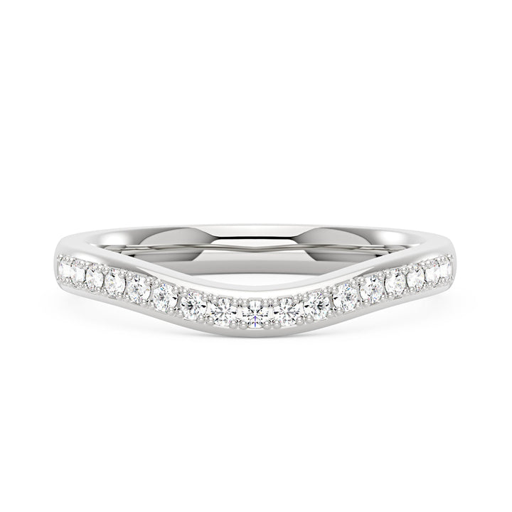 Curved Moissanite Pavé Half Eternity Band