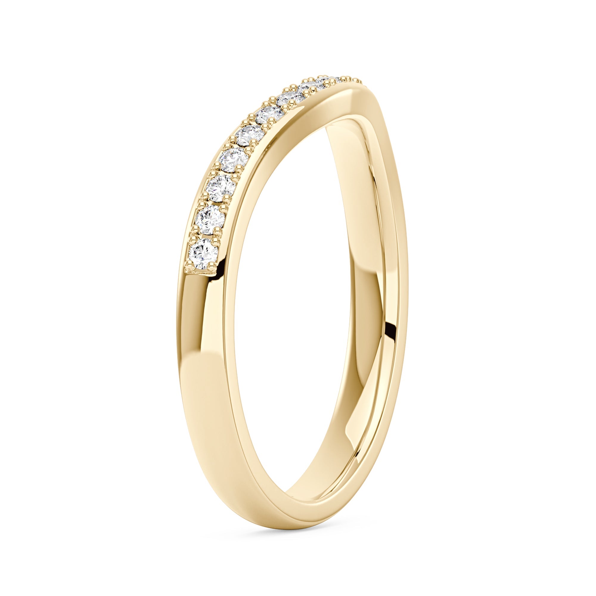 Curved Moissanite Pavé Half Eternity Band