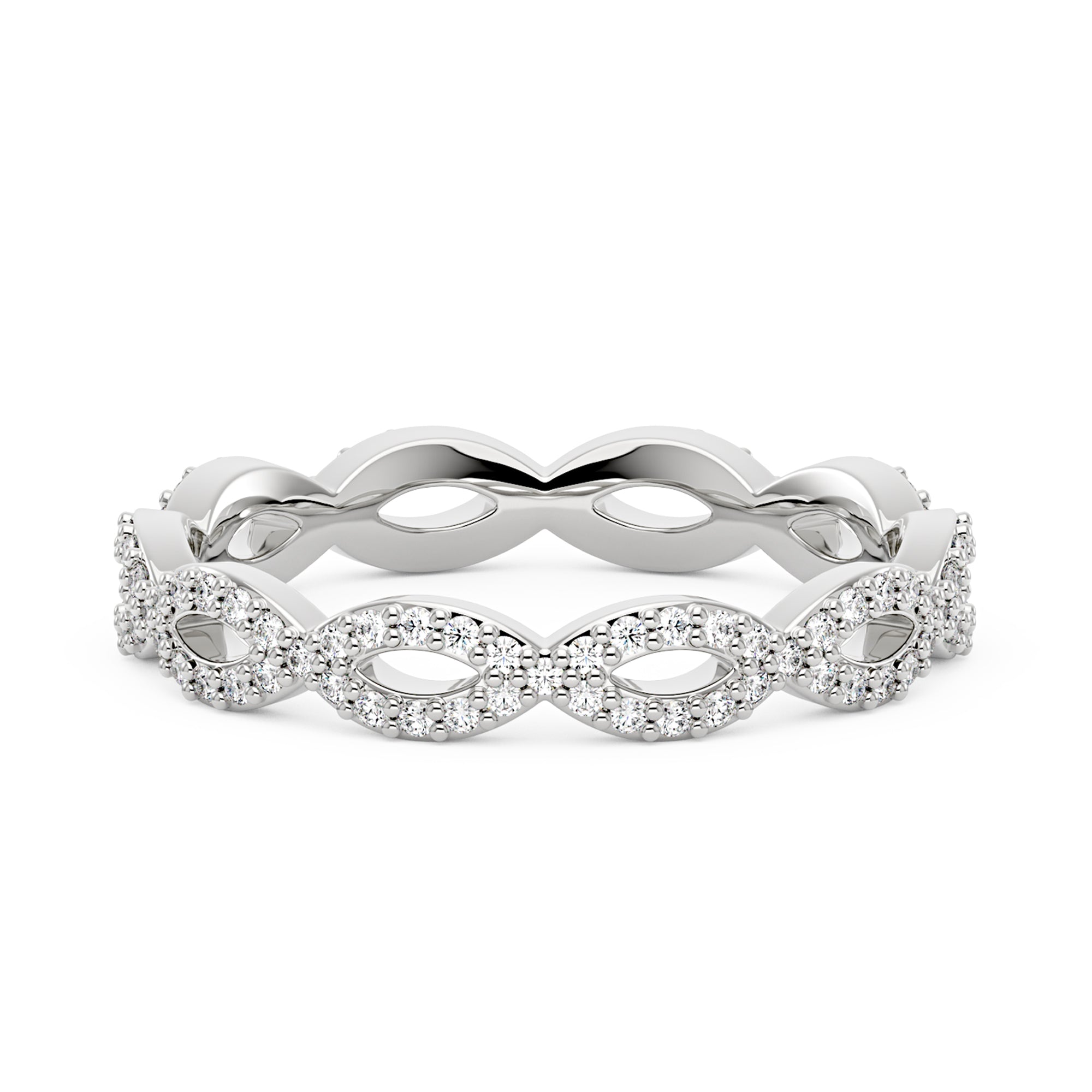Art Deco Infinity Moissanite Pavé Eternity Band
