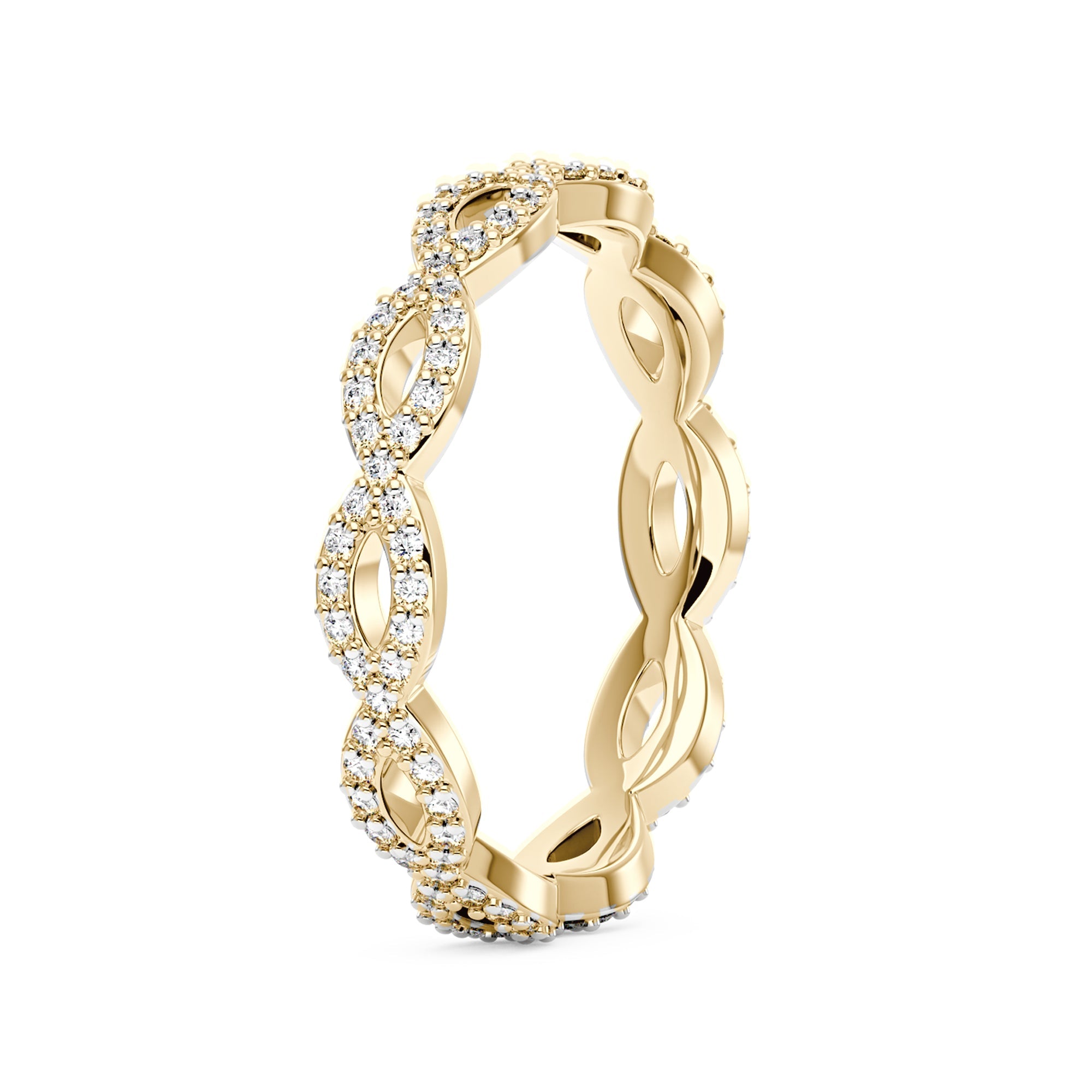 Art Deco Infinity Moissanite Pavé Eternity Band