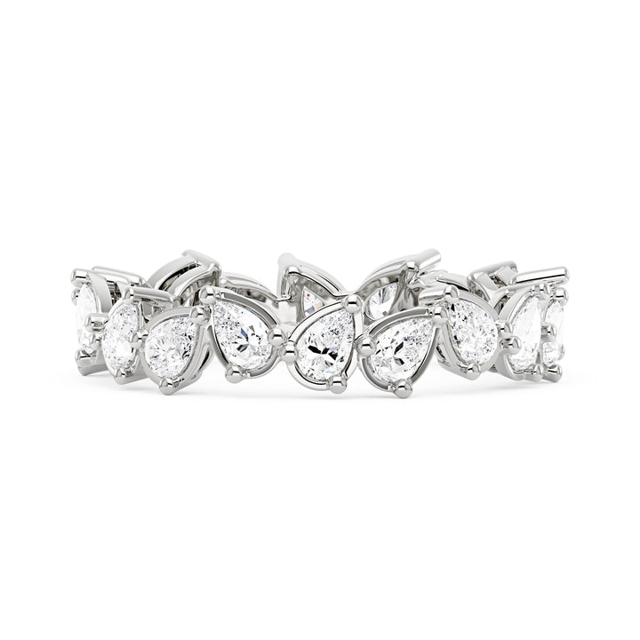 Irregular Pear Moissanite Bezel Eternity Band