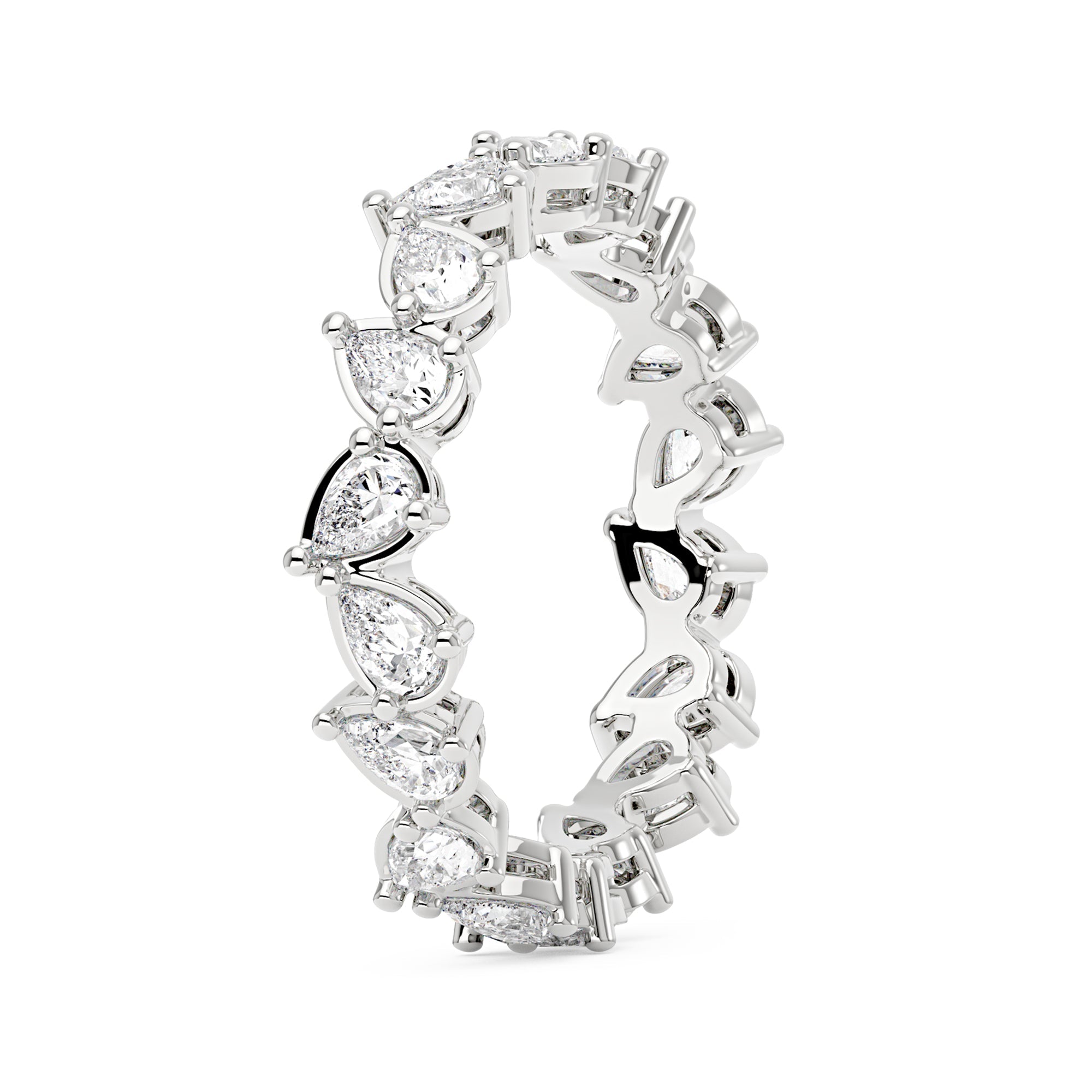 Irregular Pear Moissanite Bezel Eternity Band