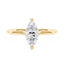 Marquise Shaped Moissanite Solitaire Ring with Hidden Halo