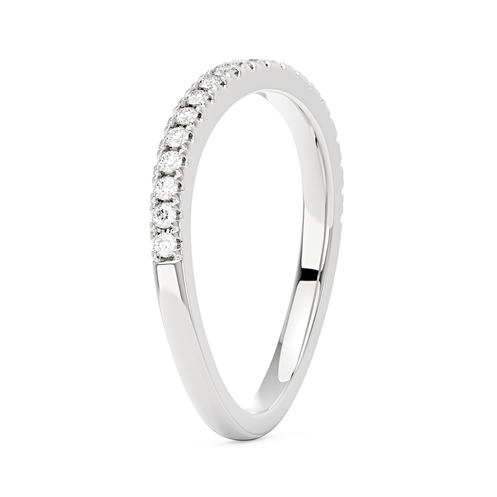 Nature Inspired Wave Moissanite Pavé Half Eternity Band