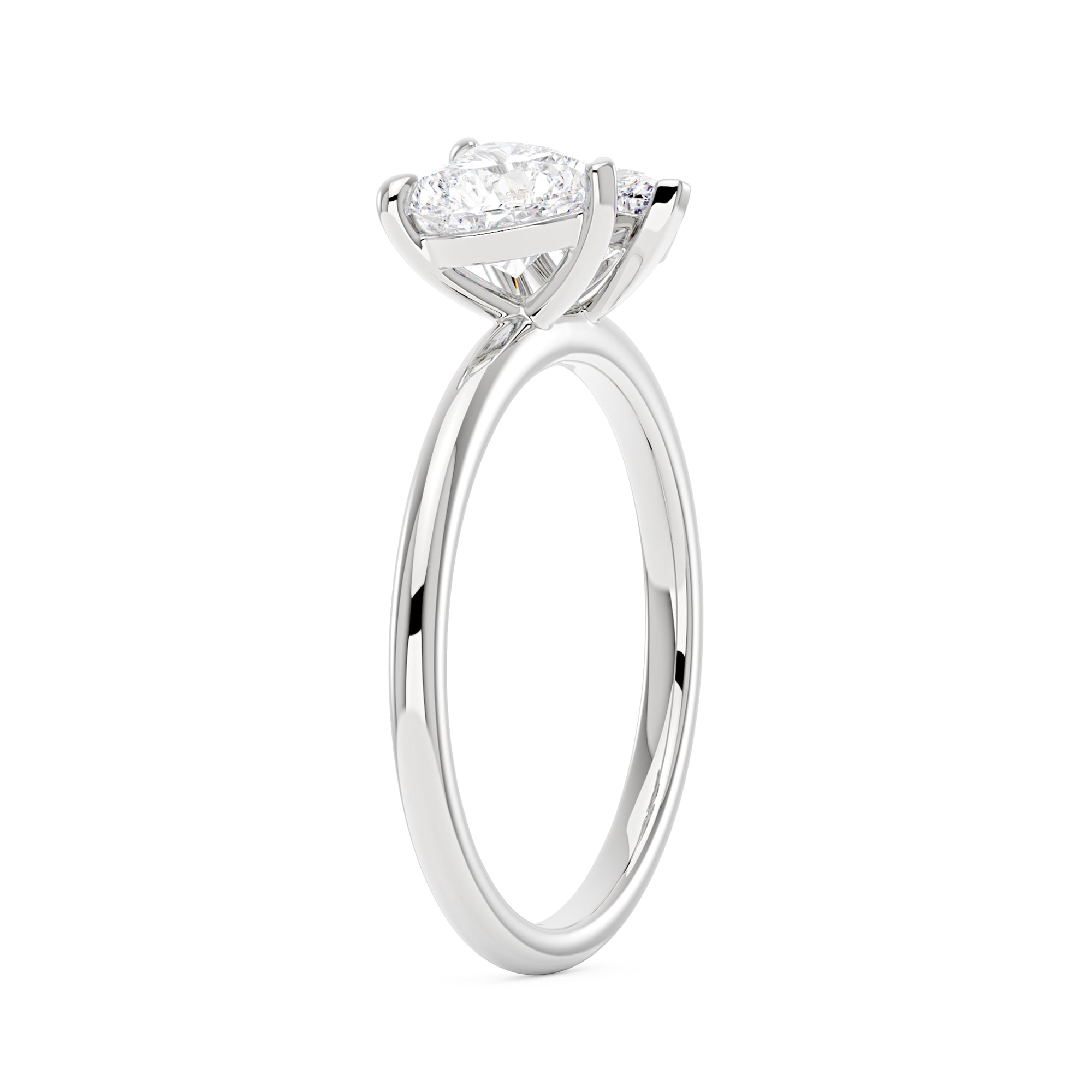 Pear Heart Moissanite Toi et Moi Ring