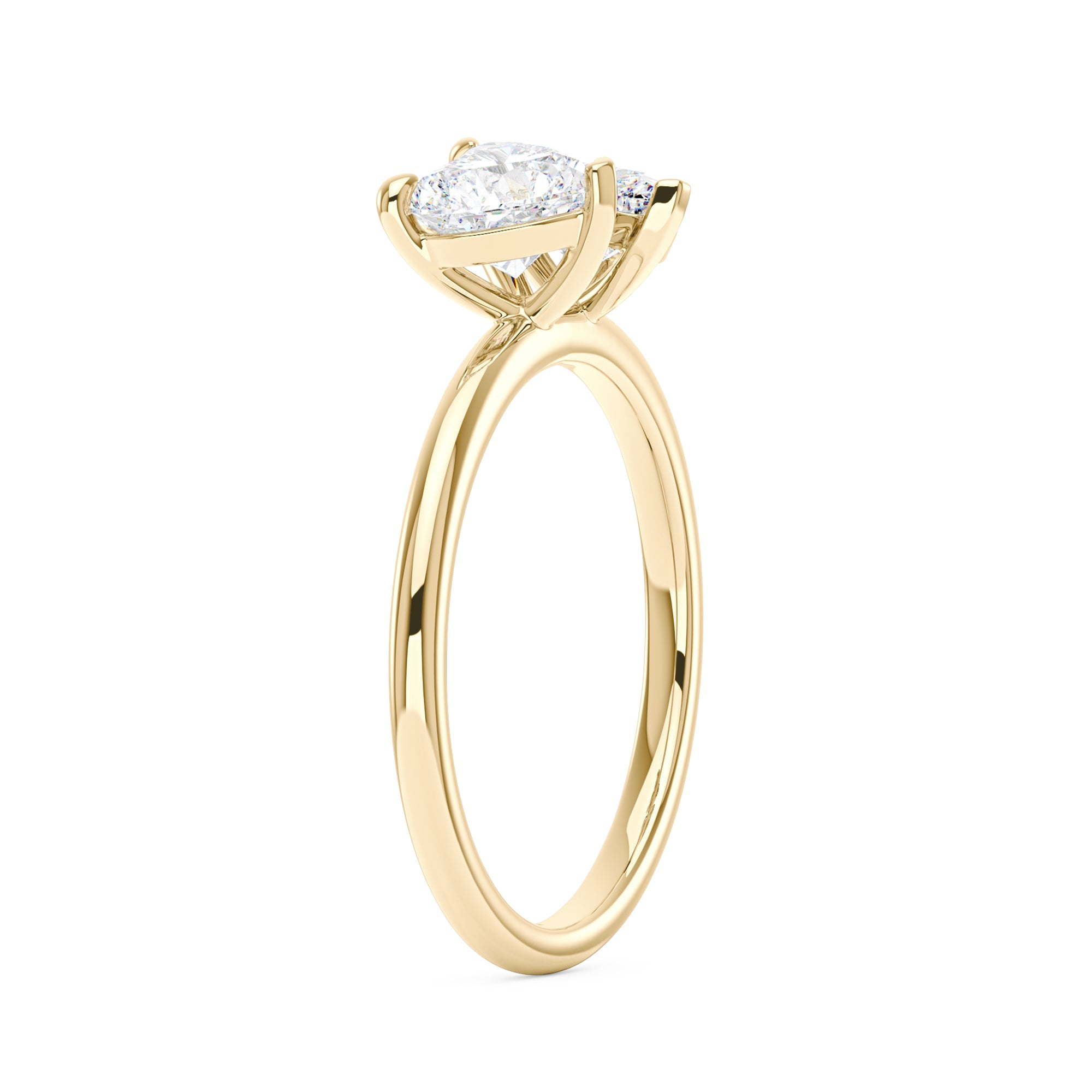 Pear Heart Moissanite Toi et Moi Ring