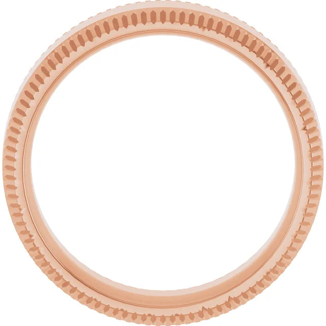 Sleek Edge Beveled Wedding Band