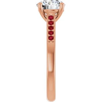Crimson Pave Engagement Ring