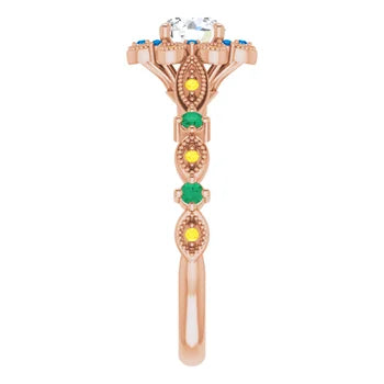 Sunset Halo Vintage Ring