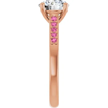 Pink Pave Engagement Ring