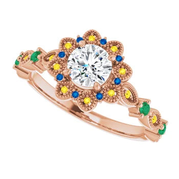 Sunset Halo Vintage Ring