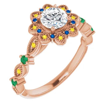 Sunset Halo Vintage Ring