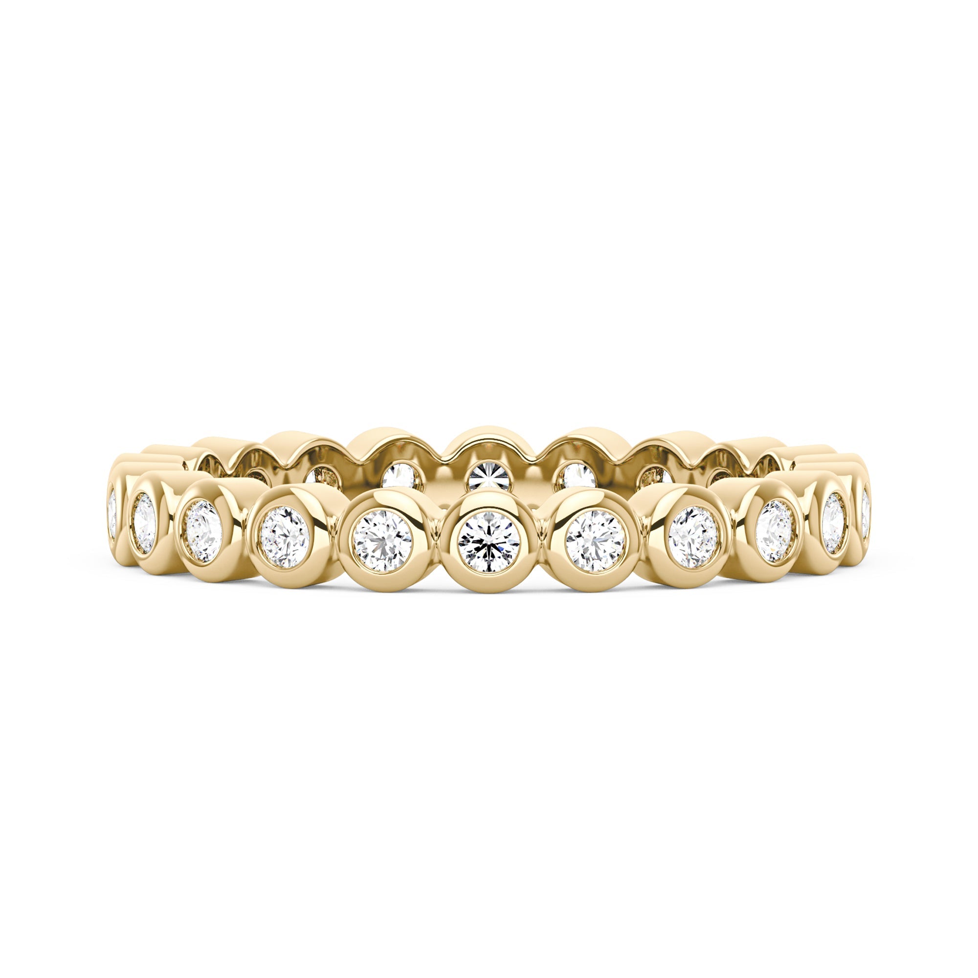 Round Moissanite Bezel Eternity Band
