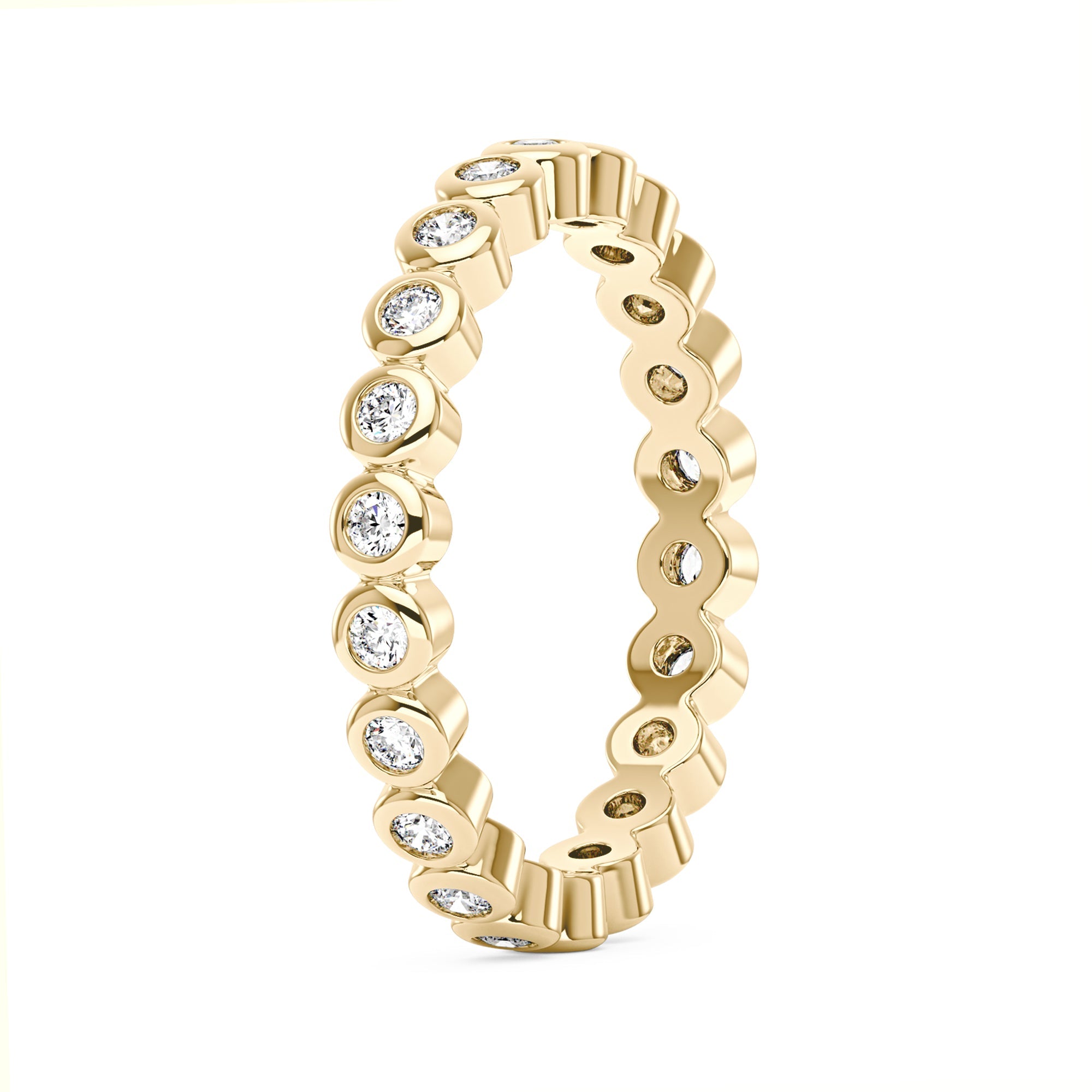 Round Moissanite Bezel Eternity Band