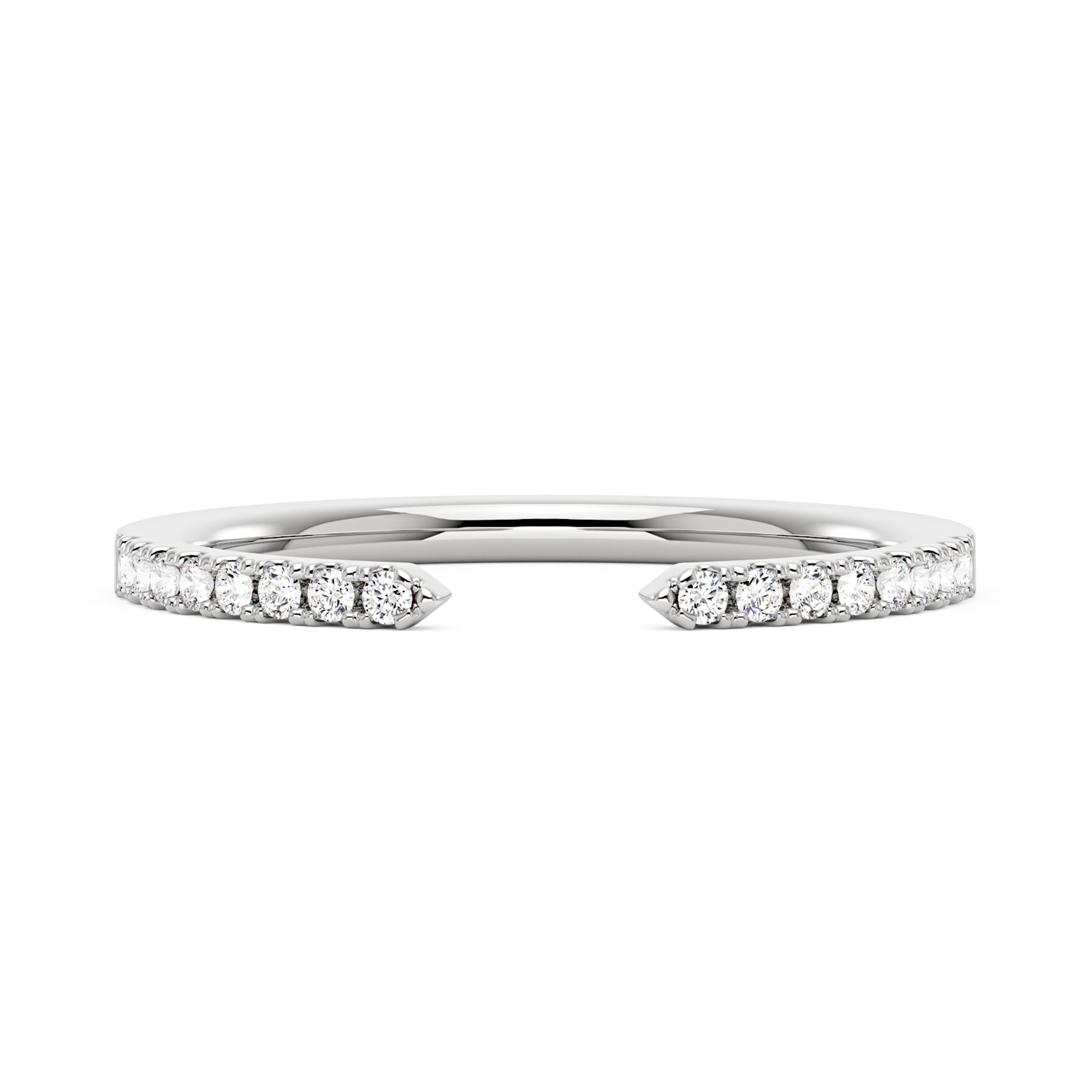 Sparkling Pavé Moissanite Open Wedding Band Ring