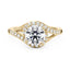 Starlight Halo Moissanite Ring with Twist Pavé Band