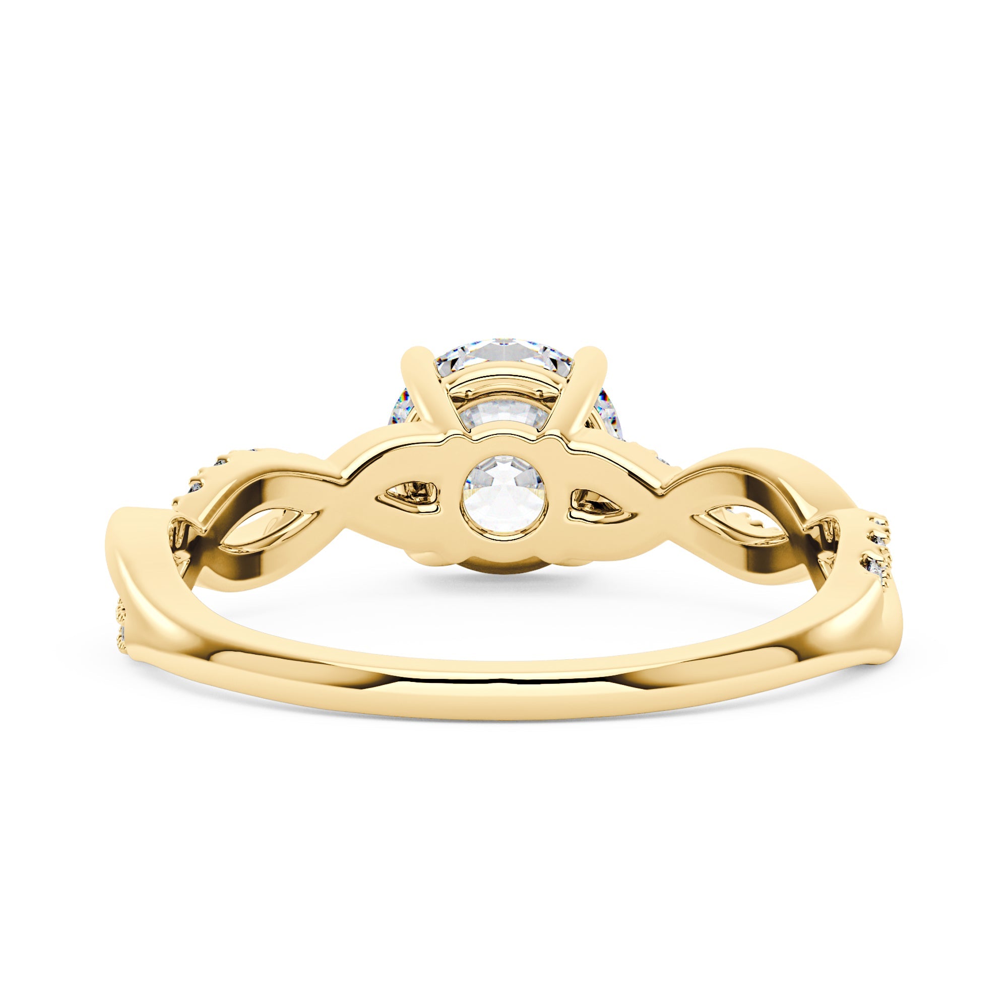 Intertwined Round Solitaire Moissanite Ring