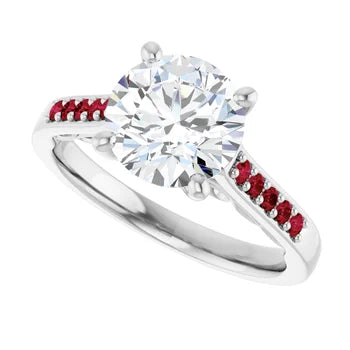 Crimson Pave Engagement Ring