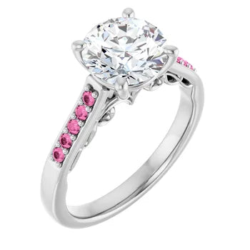 Pink Pave Engagement Ring