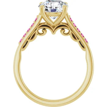 Pink Pave Engagement Ring