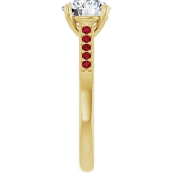 Crimson Pave Engagement Ring