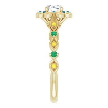 Sunset Halo Vintage Ring