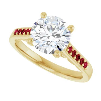 Crimson Pave Engagement Ring