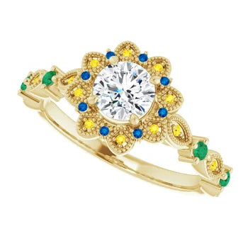 Sunset Halo Vintage Ring