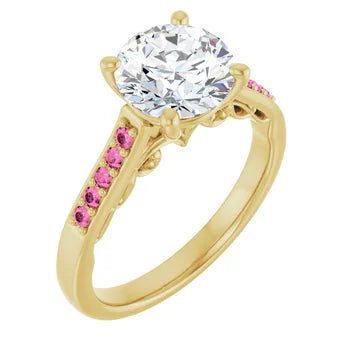 Pink Pave Engagement Ring
