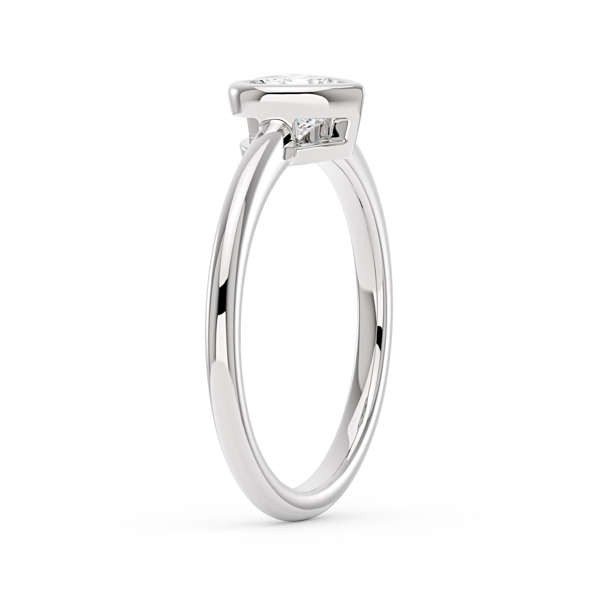 Heart-Shaped Moissanite Bezel Ring