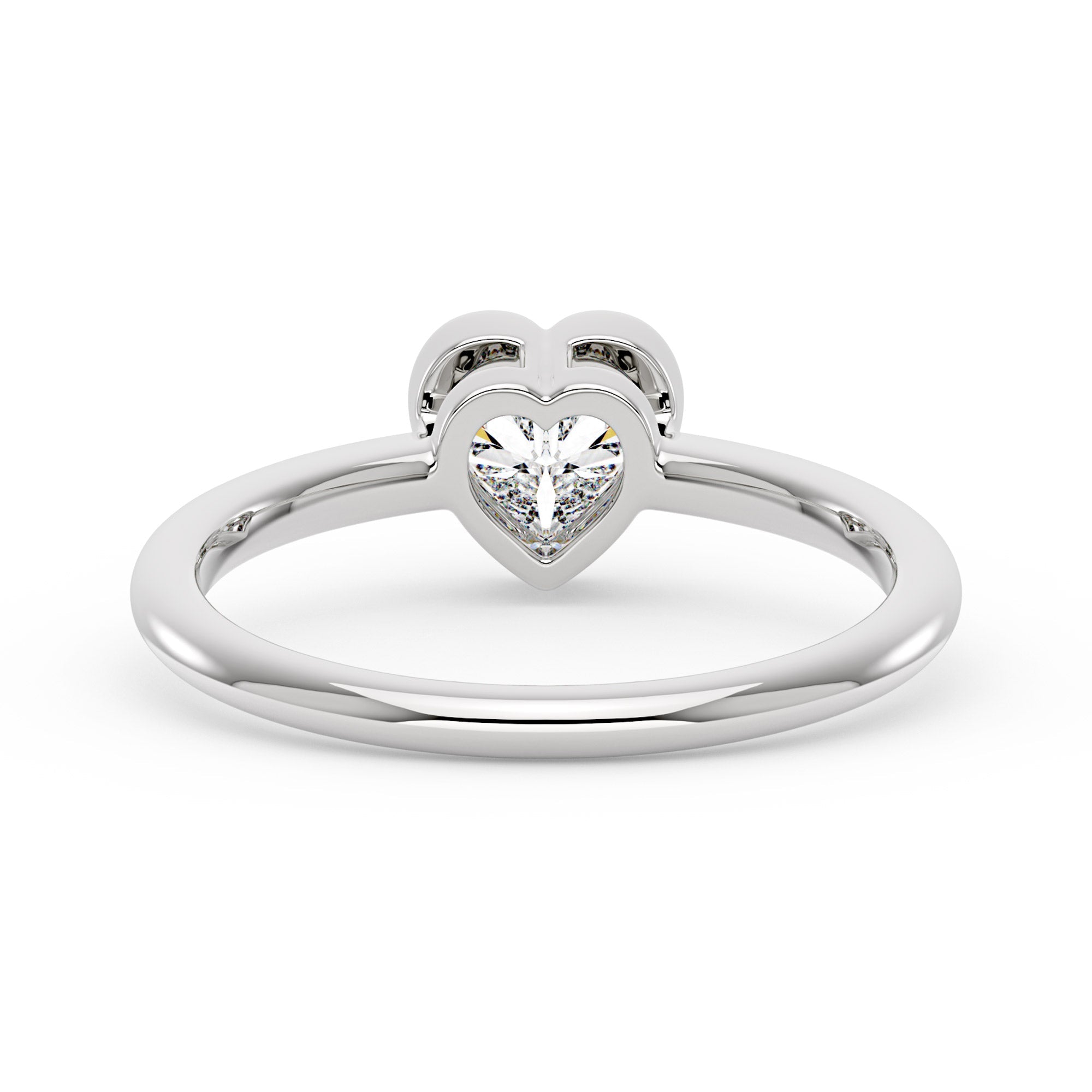 Heart-Shaped Moissanite Bezel Ring