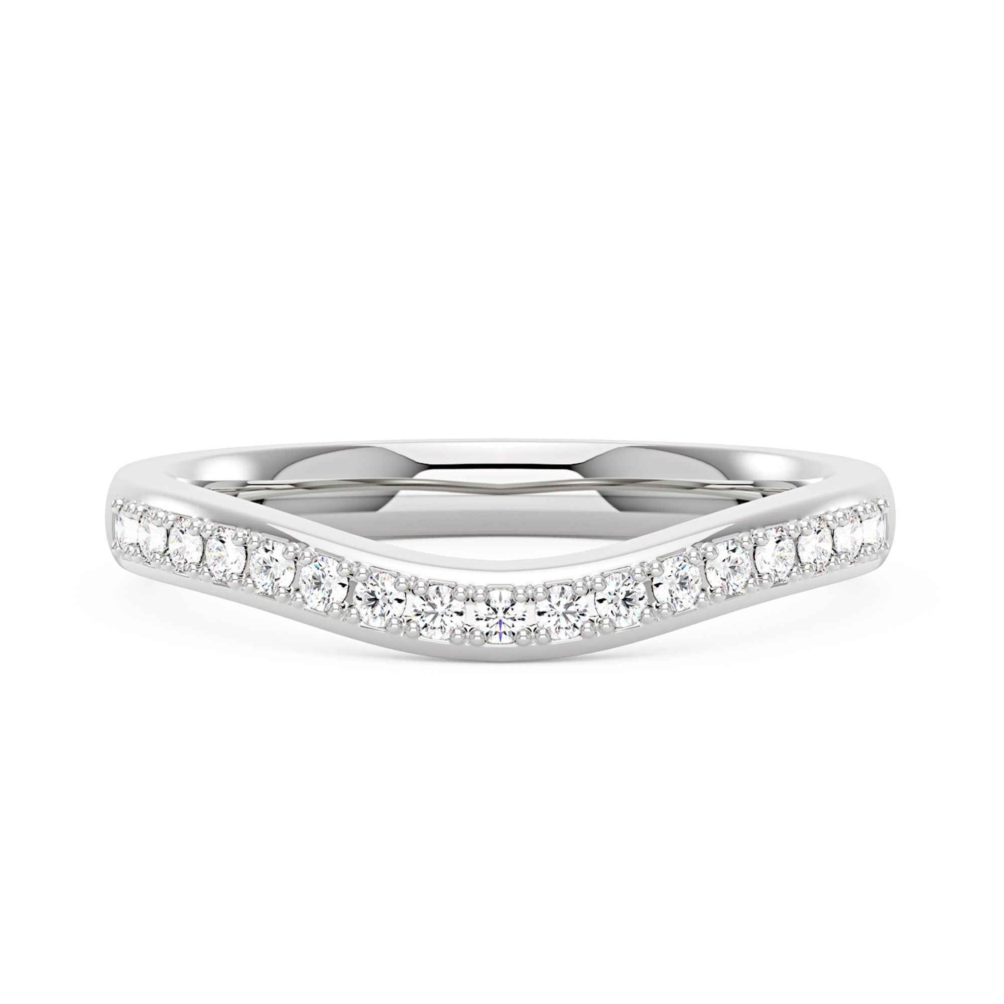 Curved Moissanite Pavé Half Eternity Band