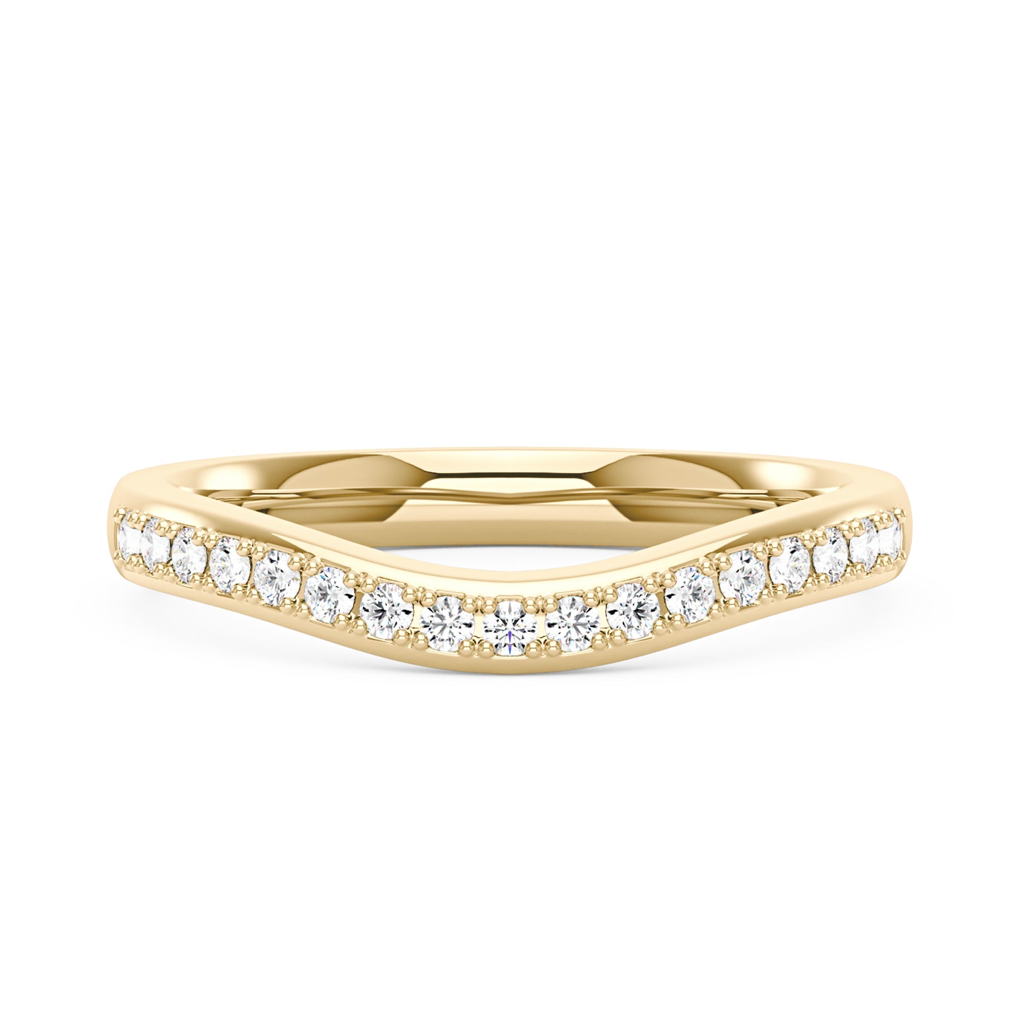 Curved Moissanite Pavé Half Eternity Band