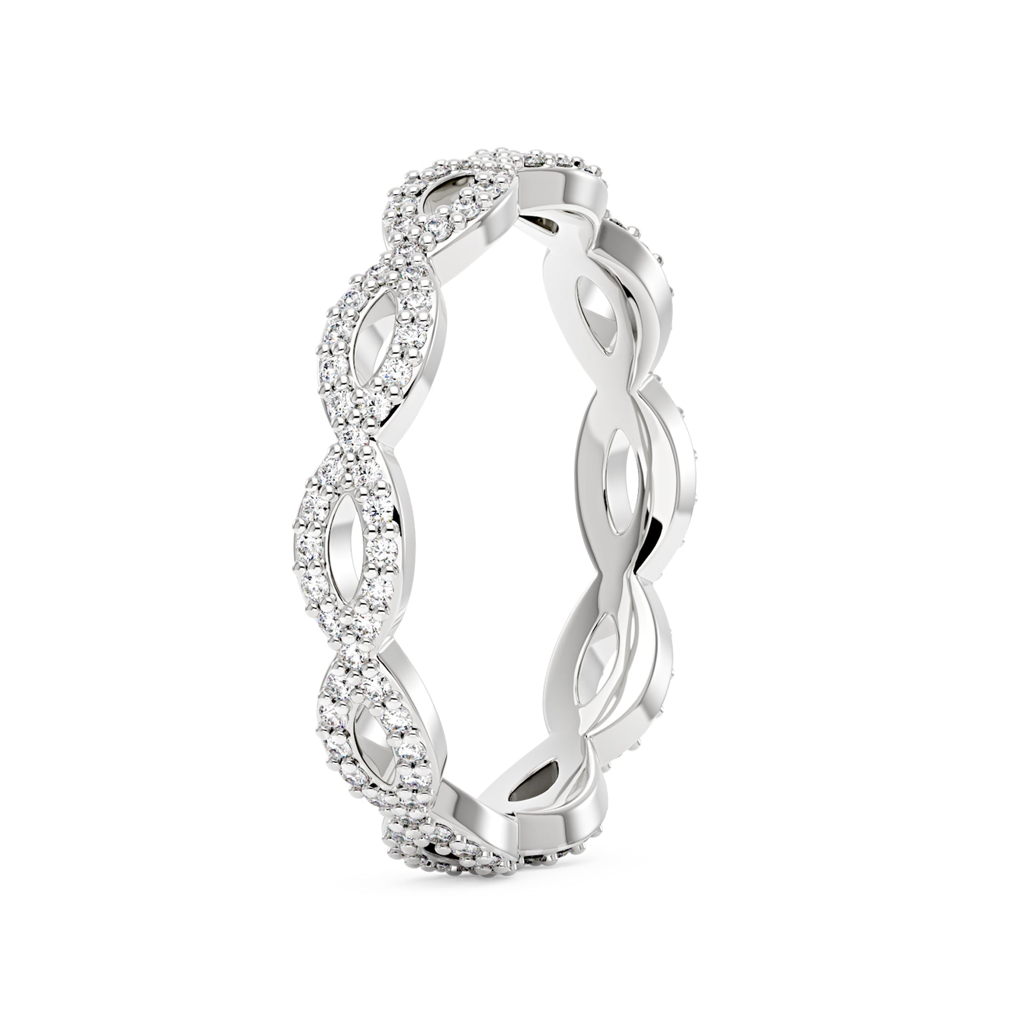 Art Deco Infinity Moissanite Pavé Eternity Band