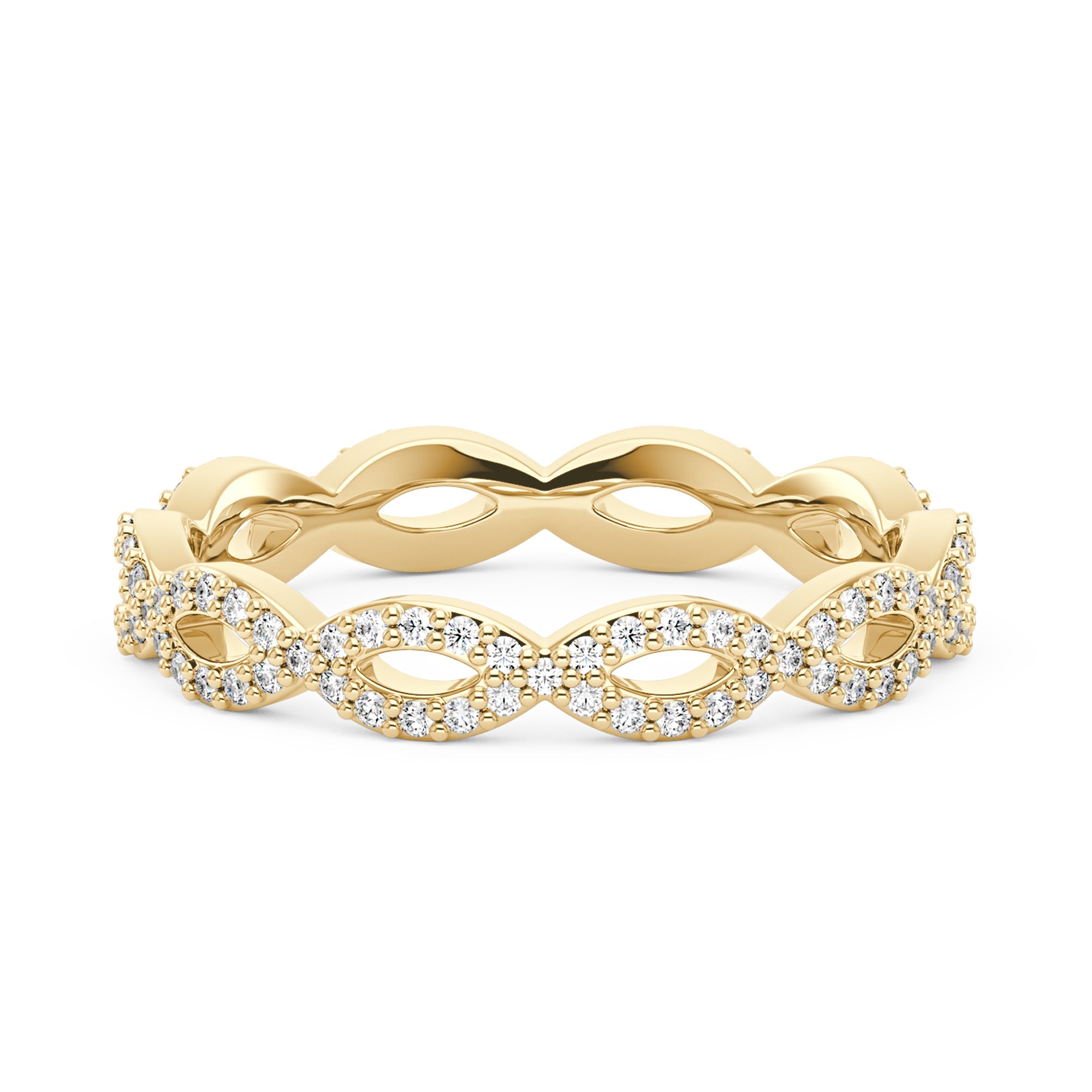 Art Deco Infinity Moissanite Pavé Eternity Band