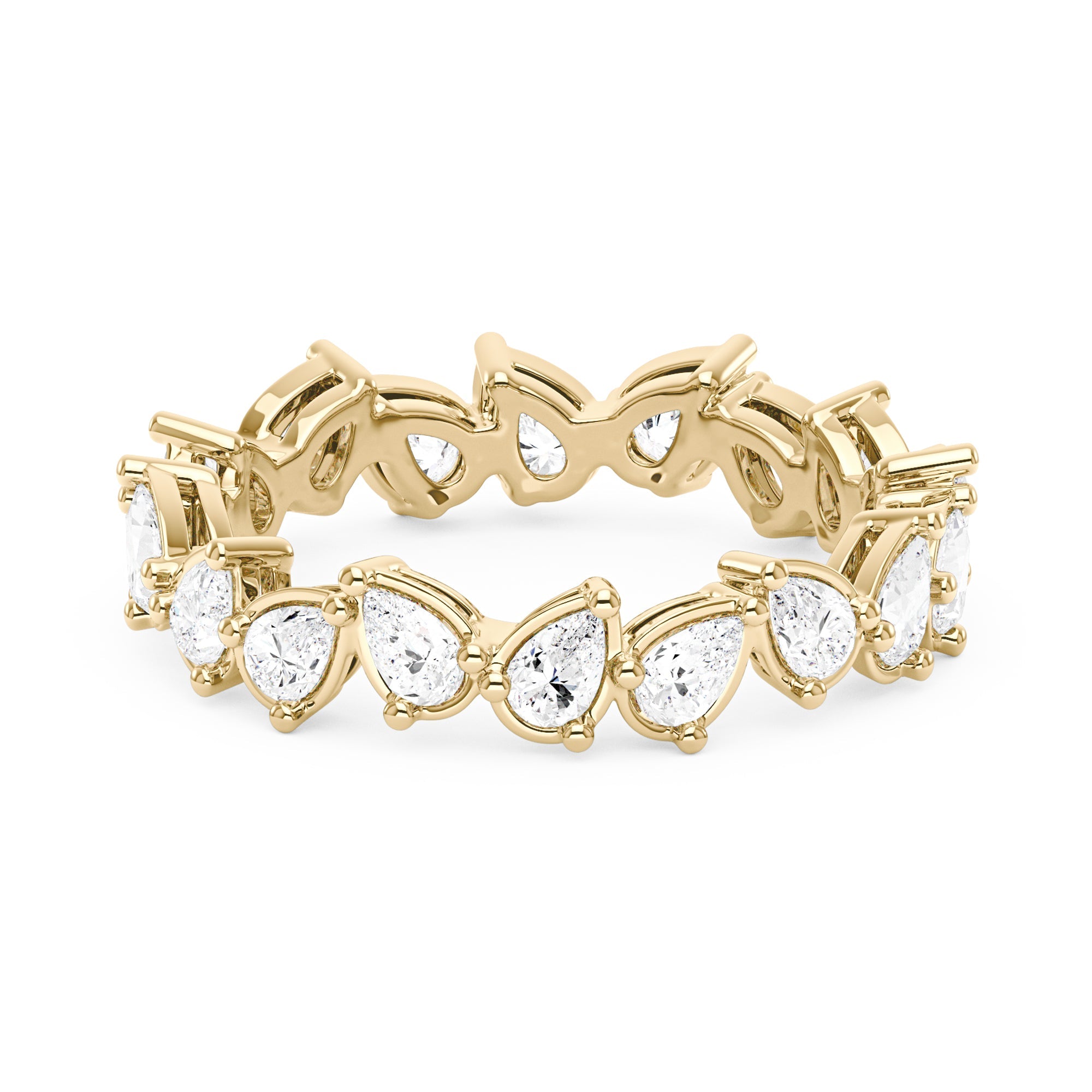 Irregular Pear Moissanite Bezel Eternity Band