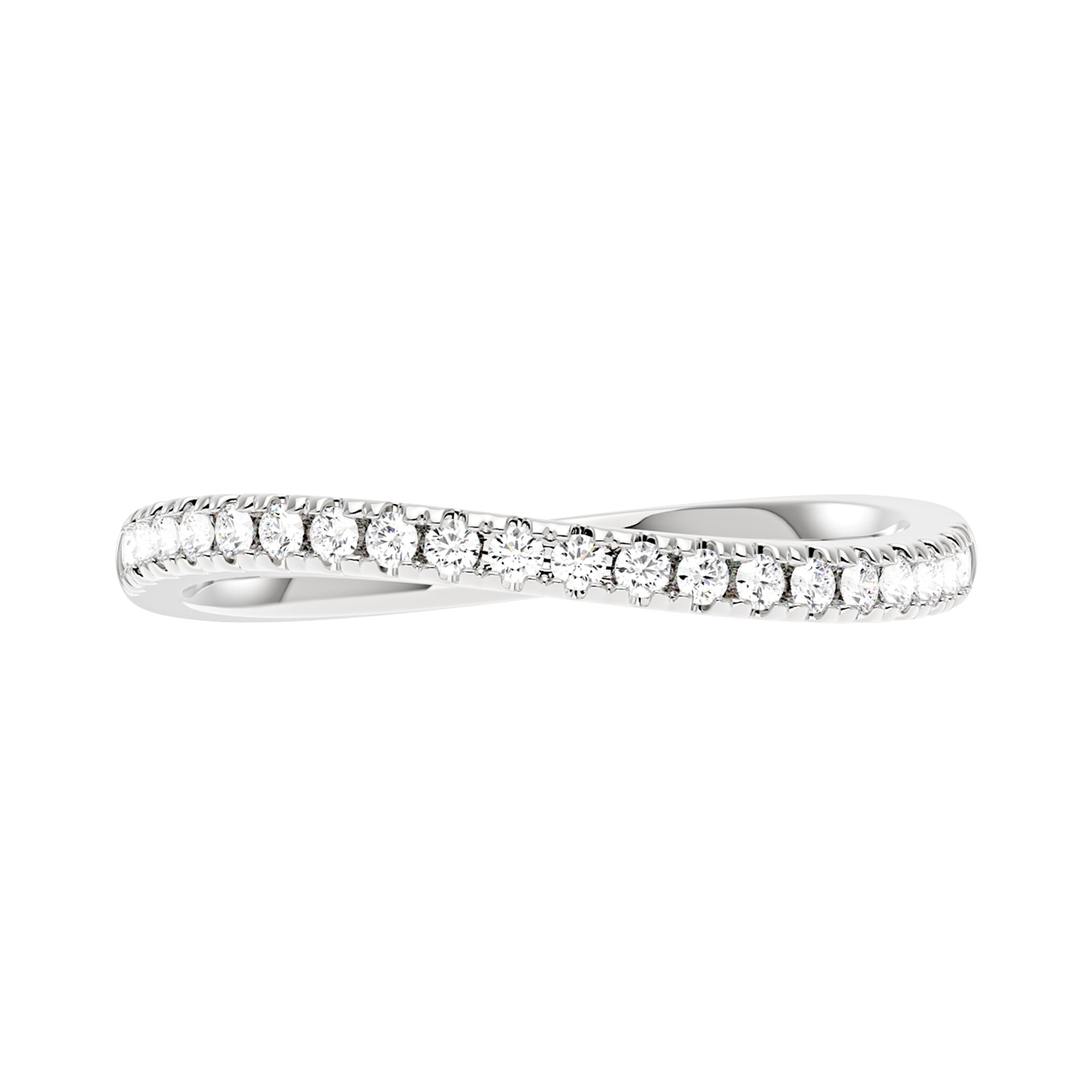 Nature Inspired Wave Moissanite Pavé Half Eternity Band