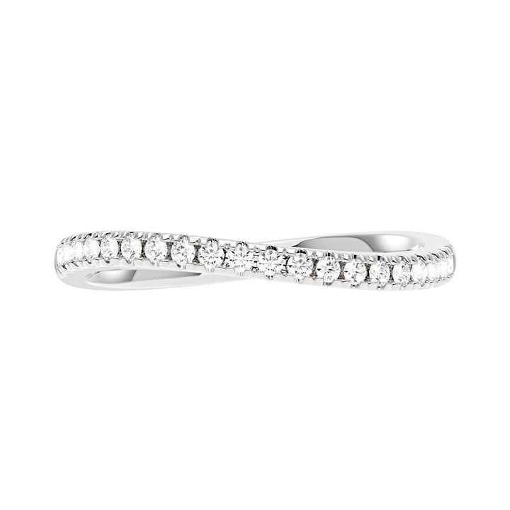 Nature Inspired Wave Moissanite Pavé Half Eternity Band