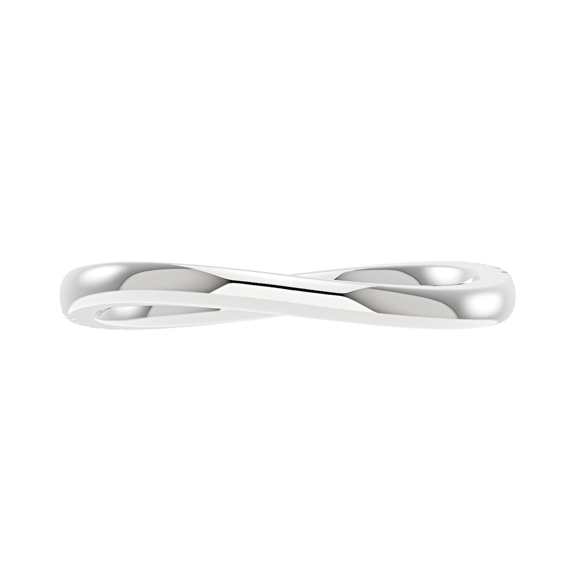 Nature Inspired Wave Moissanite Pavé Half Eternity Band