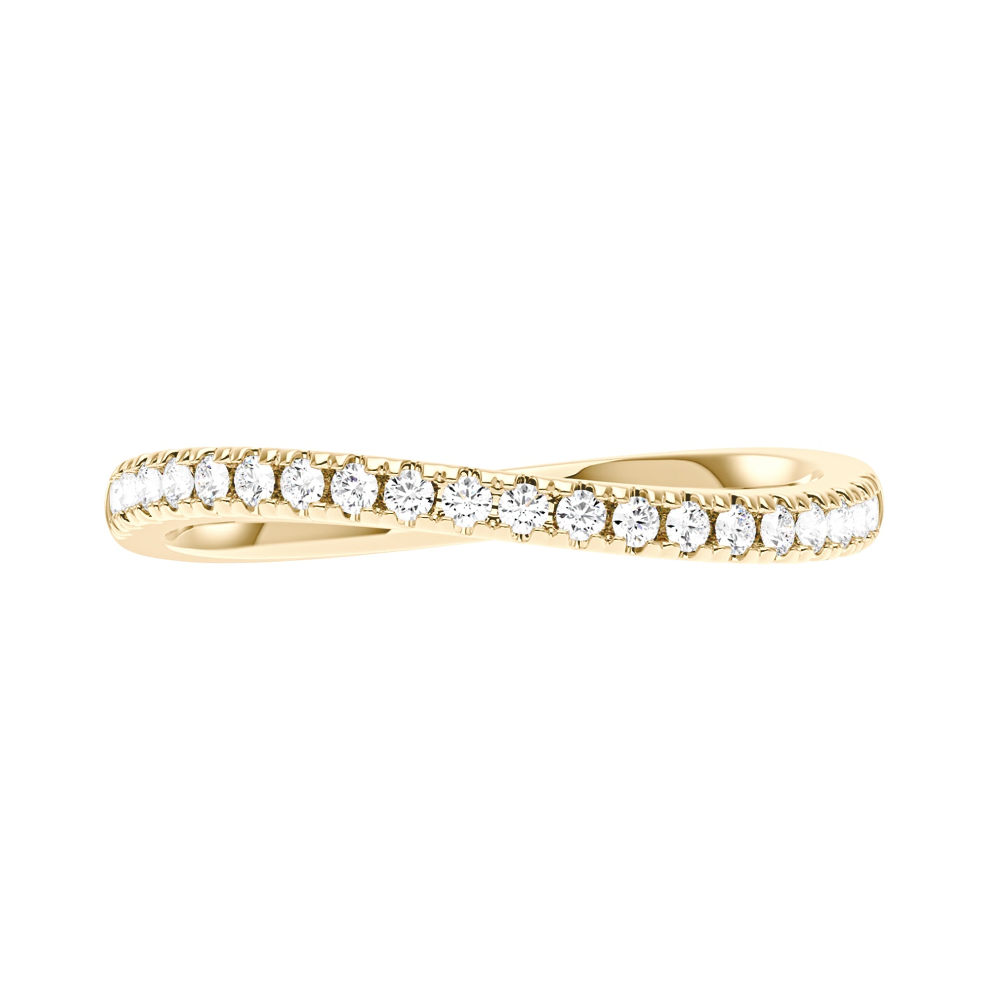 Nature Inspired Wave Moissanite Pavé Half Eternity Band