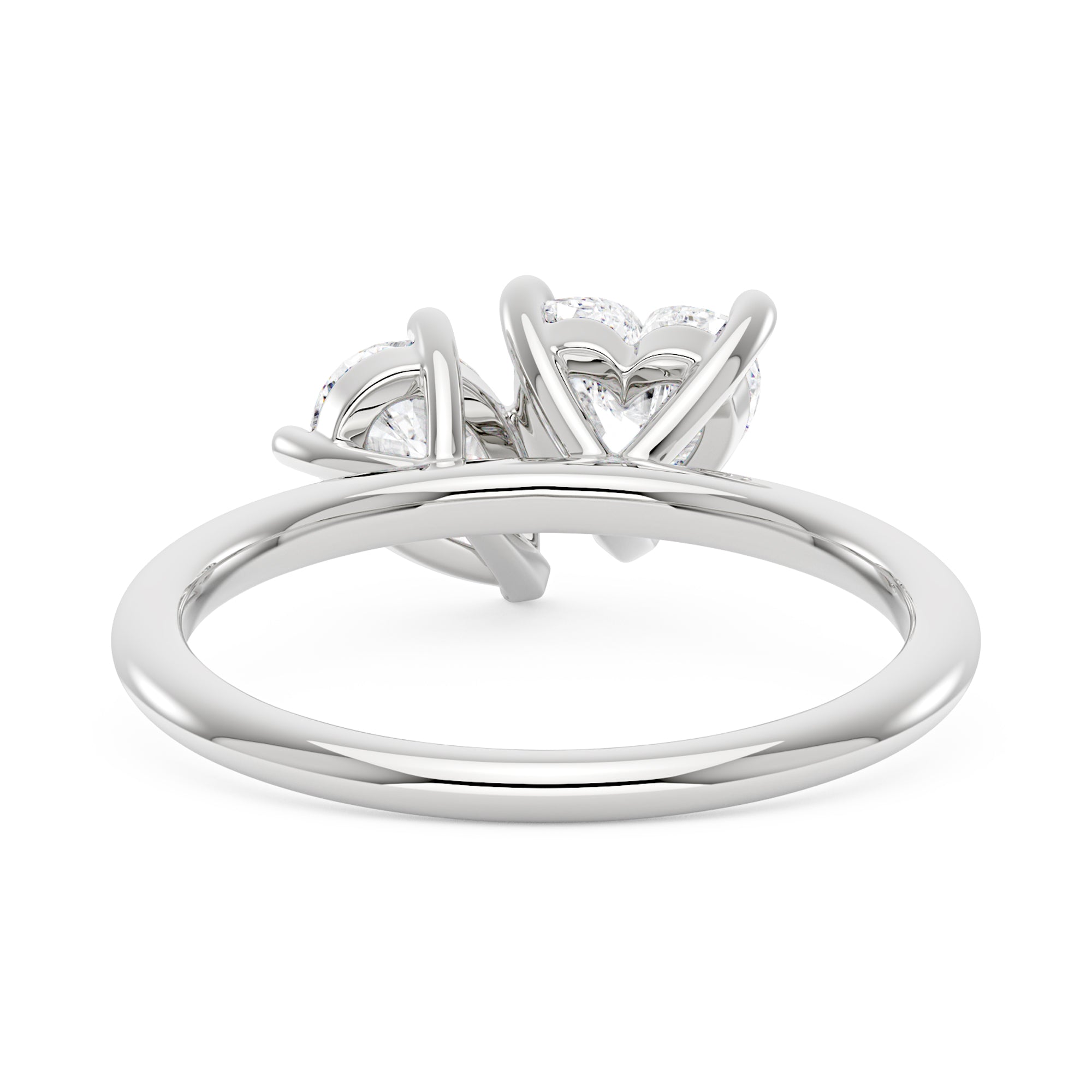 Pear Heart Moissanite Toi et Moi Ring