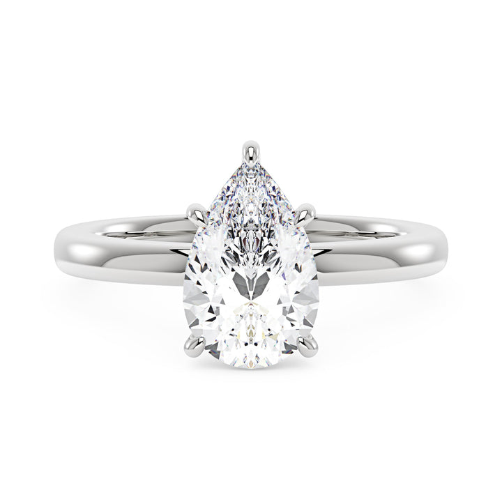 Pear-Shaped Moissanite Solitaire Engagement Ring