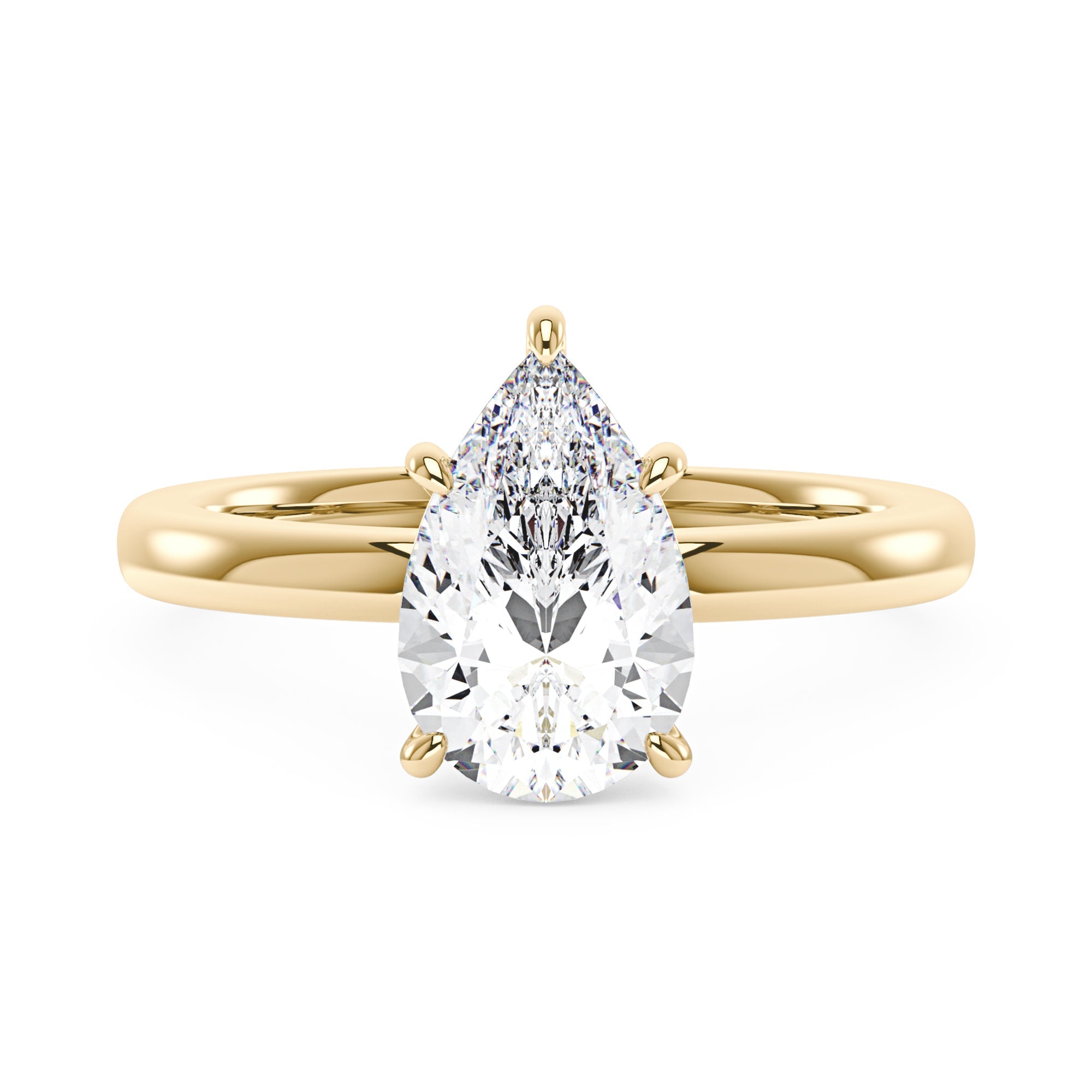 Pear-Shaped Moissanite Solitaire Engagement Ring